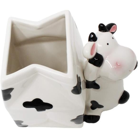 Cow Utensil Holder |Kitchen Crock Storage|Cow Print Stuff Accessories Decoration - Picture 2 of 7